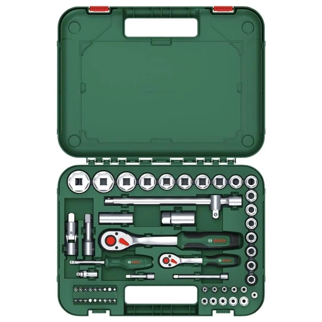 Bosch 1/4'' + 1/2'' Cırcırlı Somun Sıkma Seti 56 parça 1600A02Z9G