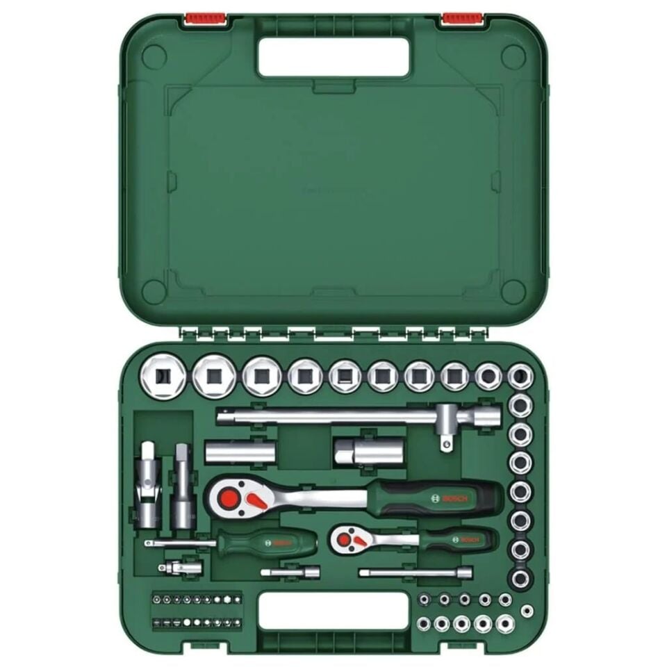 Bosch 1/4'' + 1/2'' Cırcırlı Somun Sıkma Seti 56 parça 1600A02Z9G