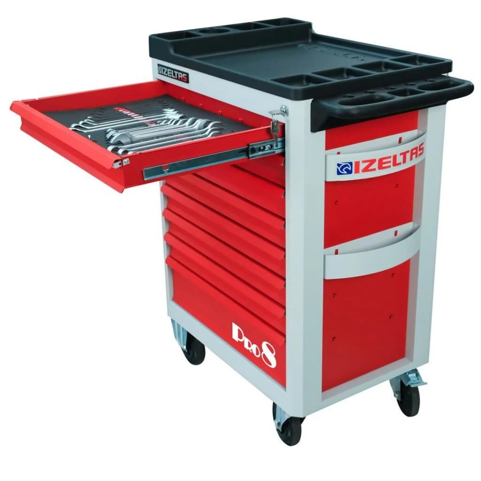 İzeltaş Pro Serisi Takım Dolabı 8 Çekmeceli - Dolu (206 Parça) 8241001209