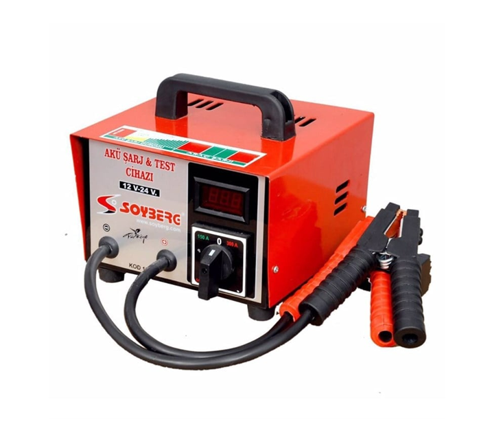 Soyberg 125A 12V 24V 300A Şalterli LED Ekranlı Akü Test Cihazı