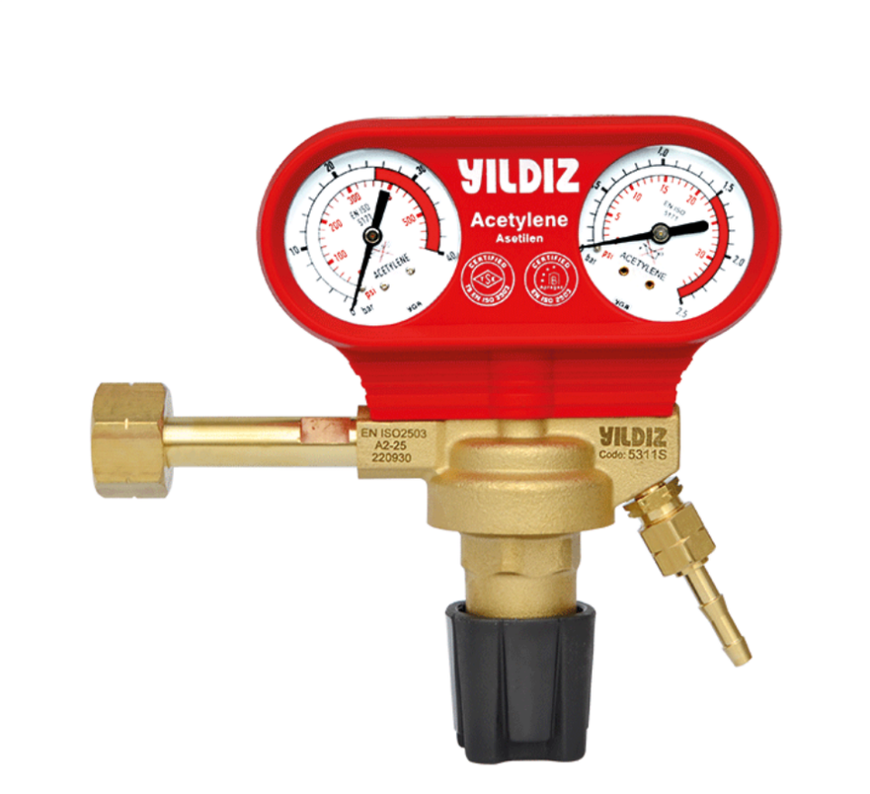 Yıldız 5311S 0-1.5 Bar Asetilen Basınç Düşürücü Saat