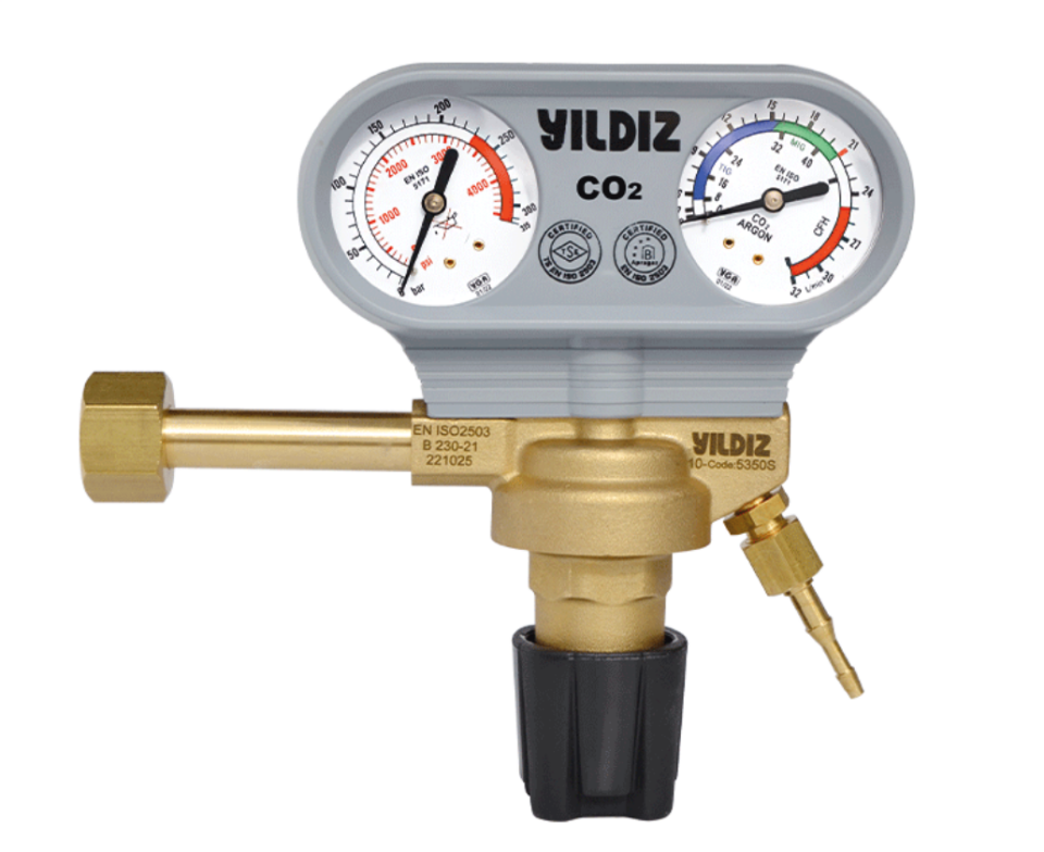 Yıldız 5350S 0-21 L/min. CO2 Karbondioksit Basınç Düşürücü Saat