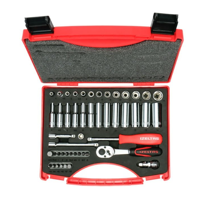 İzeltaş 14000 00 5131 Altı Köşe Lokma Anahtar Takımı 1/4'' ve Bits Set 48 Parça