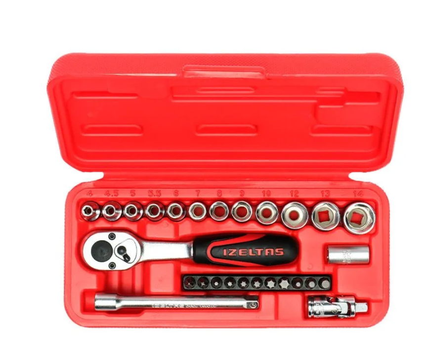 İzeltaş 14000 00 5132 Altı Köşe Lokma Anahtar Takımı 1/4'' ve Bits Set 27 Parça