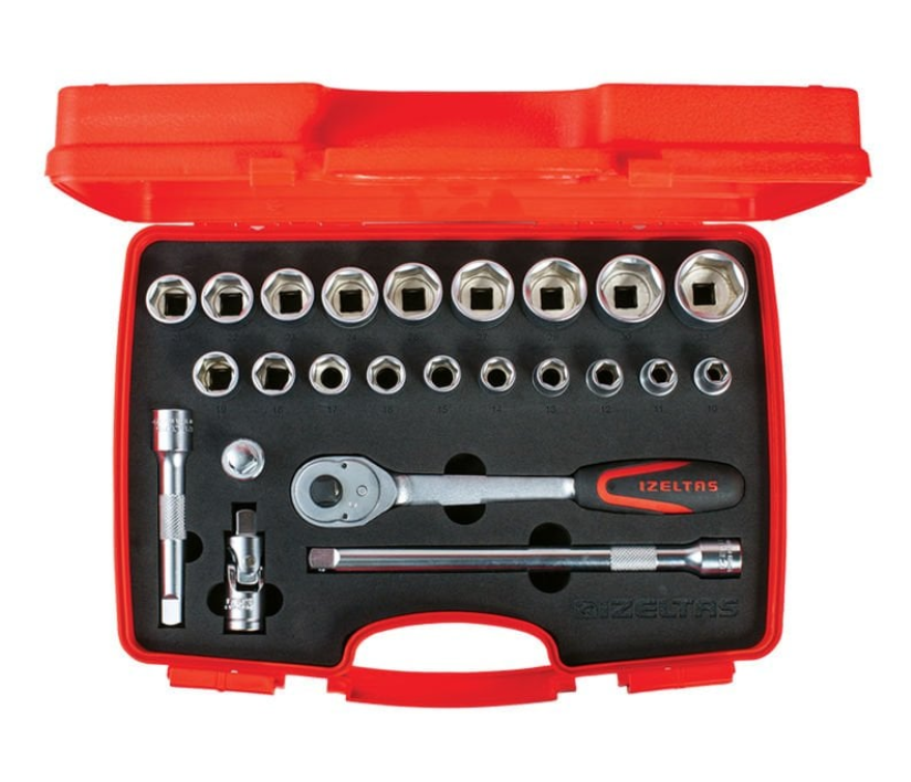 İzeltaş 1113 00 2024 Altı Köşe Lokma Anahtar Takımı 1/2'' 24 Parça