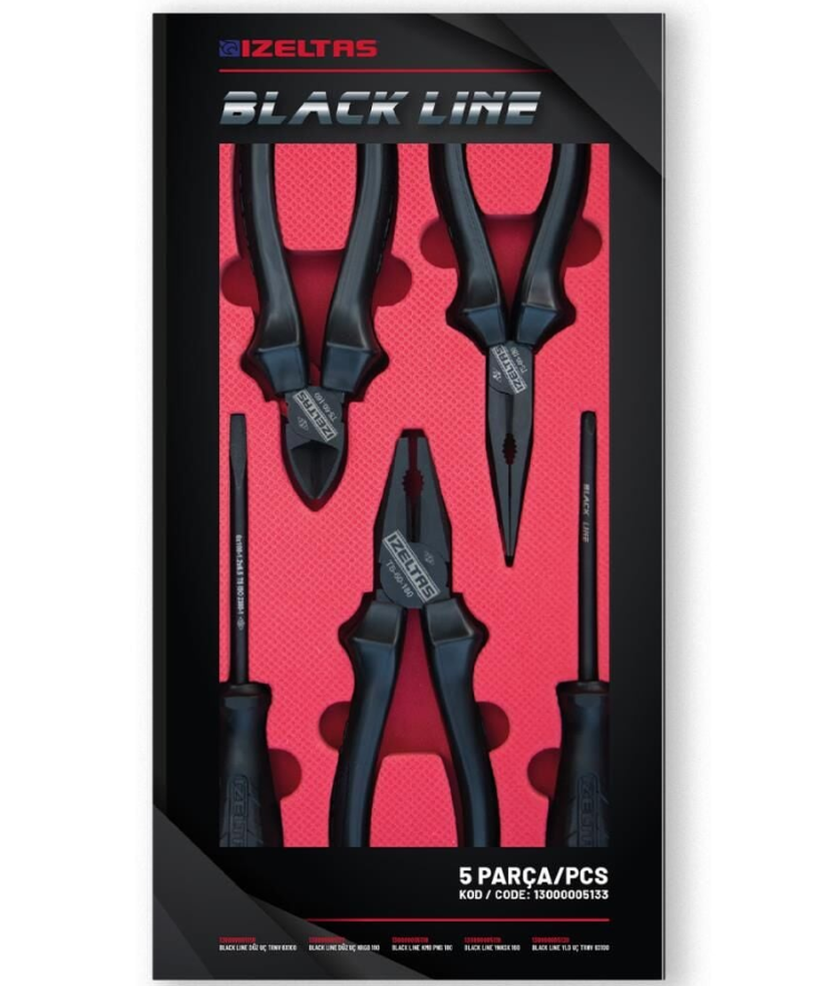 İzeltaş 13000 00 5133 Black Line El Aleti Seti 5 Parça