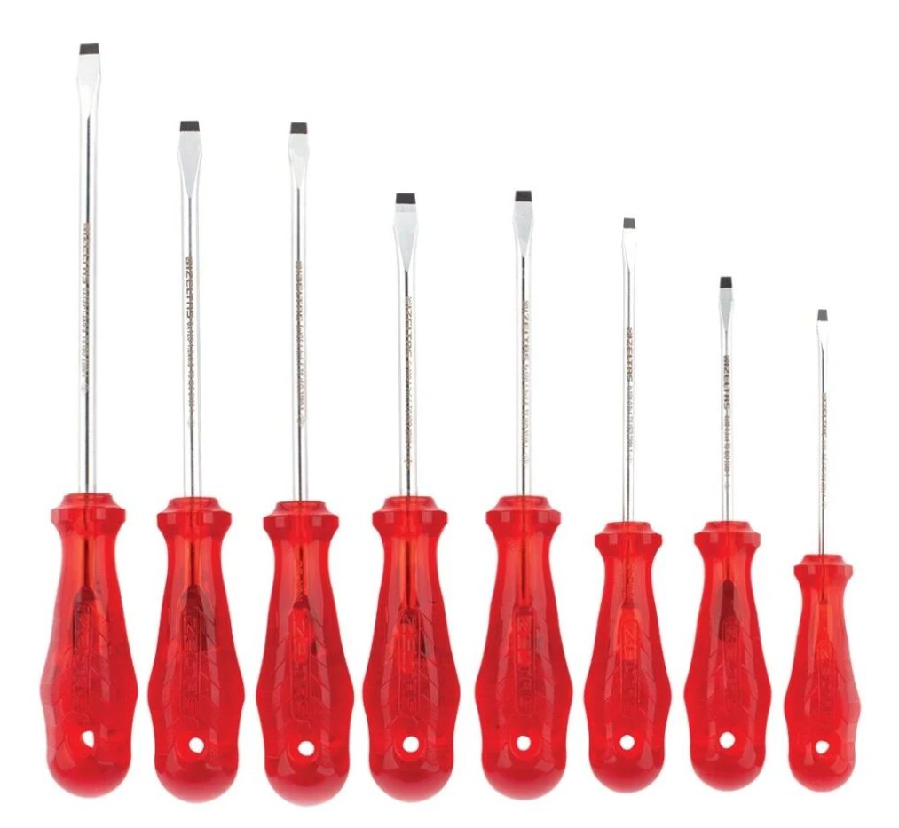 İzeltaş 4100 00 8108 Tornavida Seti Kraft Düz Uçlu 8 Parça