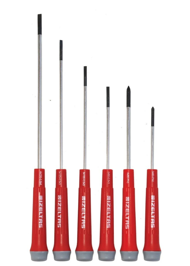 İzeltaş 4500 00 8106 Elektronikçi Tip Klemens Tornavida Seti 6 Parça