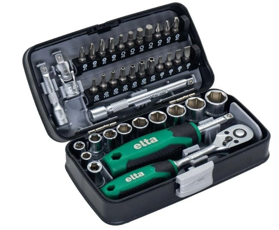 Elta 14000 005078 Cırcırlı Lokma Anahtar ve Bits Set 1/4'' 38 Parça