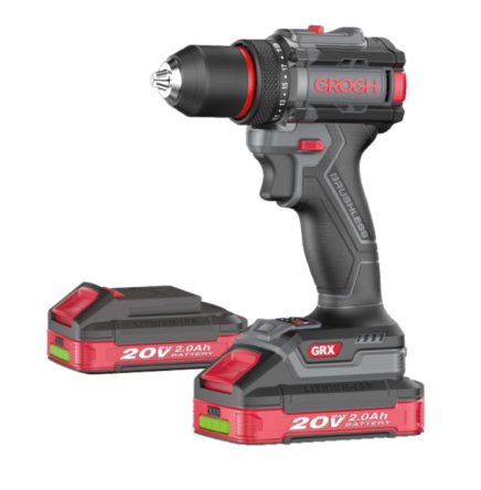GROGH Kömürsüz Motorlu Şarjlı Matkap Çift Akülü 20V 2Ah GRX2011-2 BMC | Çift Vitesli Akülü Vidalama