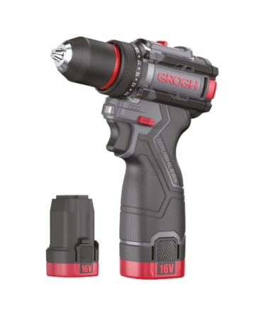 GROGH Kömürsüz Motorlu Şarjlı Matkap 16V 2Ah - GRX1633-2 BMC | Çift Vitesli Akülü Vidalama