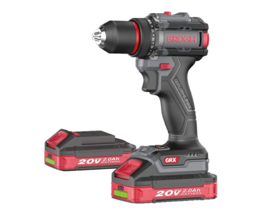 GROGH Kömürsüz Motorlu Şarjlı Darbeli Matkap Çift Akü 20V 2 Ah GRX2022-2 BMC | Çift Vitesli Akülü Vidalama
