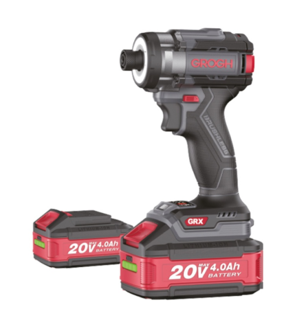 GROGH Kömürsüz Motorlu Akülü Torklu Vidalama Çift Akülü 20V 4Ah GRX2033-4 BMC | Şarjlı Torklu Vidalama