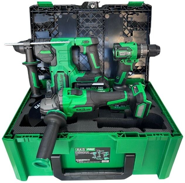 HaisPro Akülü Set - 3'lü Profesyonel Akülü Set + 2X4 Ah Çift Akü - RB-01