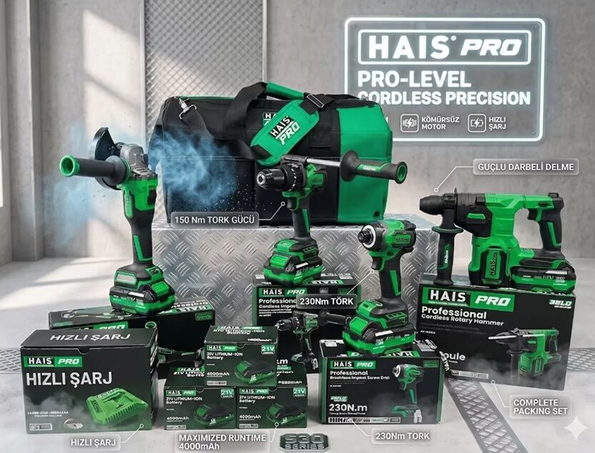 HaisPro RB-04 Akülü El Aleti Seti 4'lü 21V