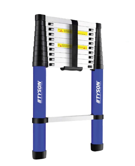 Tyson Pro Series Alüminyum Teleskopik Merdiven 290 cm 10 Basamak 150 Kg Kapasiteli - TYS9146