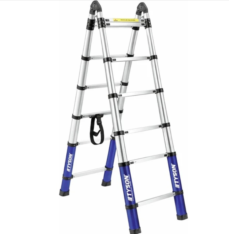 Tyson Pro Series Alüminyum Teleskopik Merdiven 440 cm 14 Basamaklı 150 Kg Kapasiteli - TYS9149