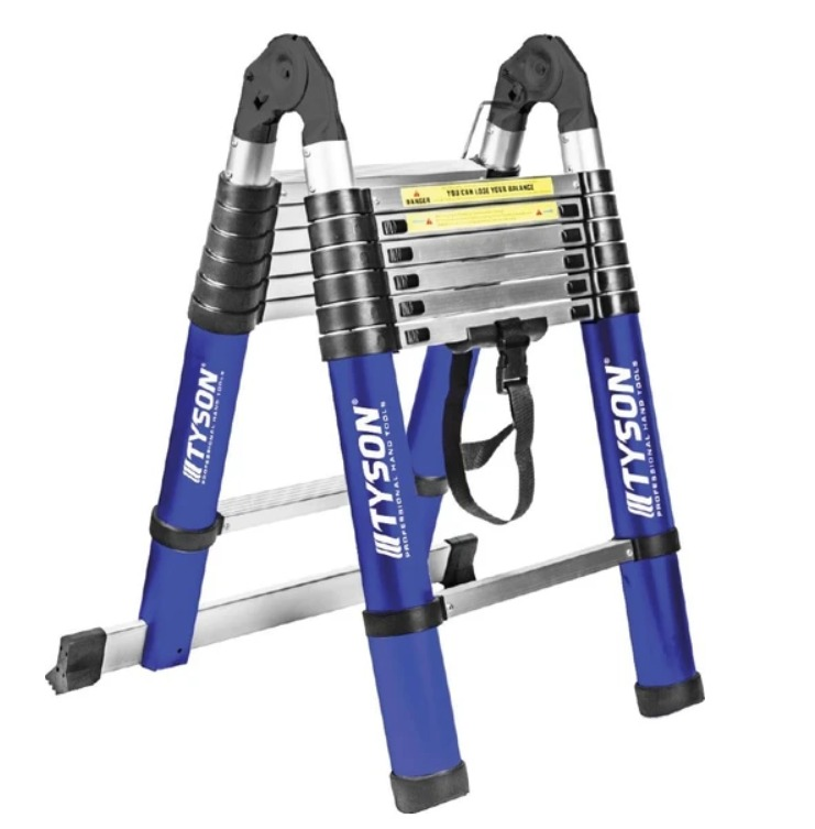 Tyson Pro Series Alüminyum Teleskopik Merdiven 440 cm 14 Basamaklı 150 Kg Kapasiteli - TYS9149