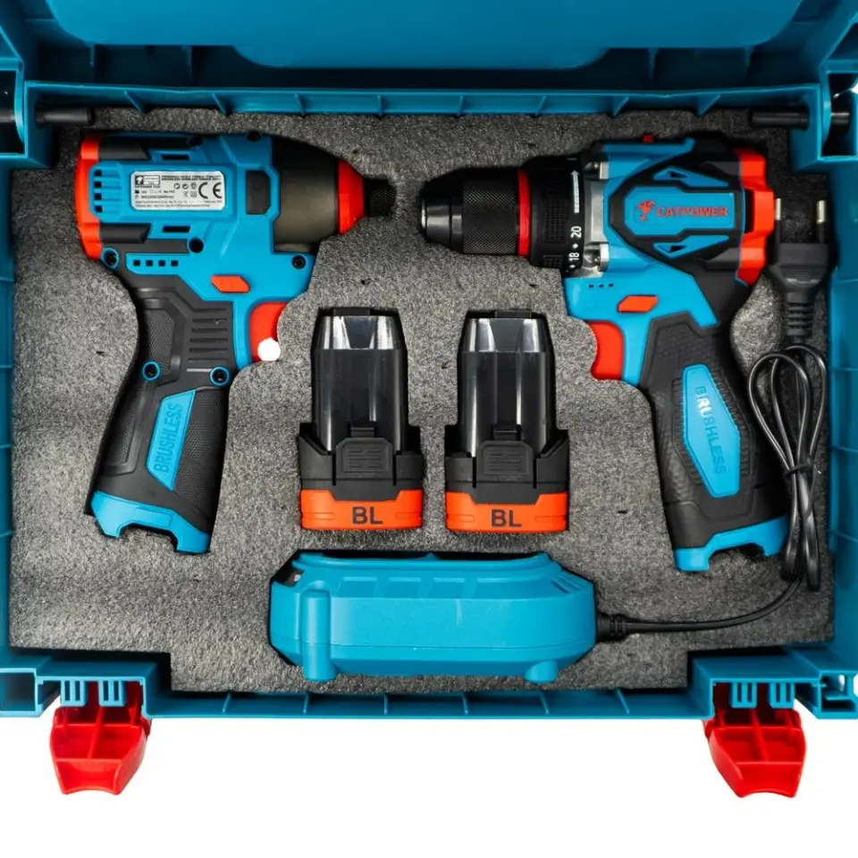 CATPOWER 5161 Kömürsüz Akülü Matkap ve Torklu Vidalama Set 16V 2AH